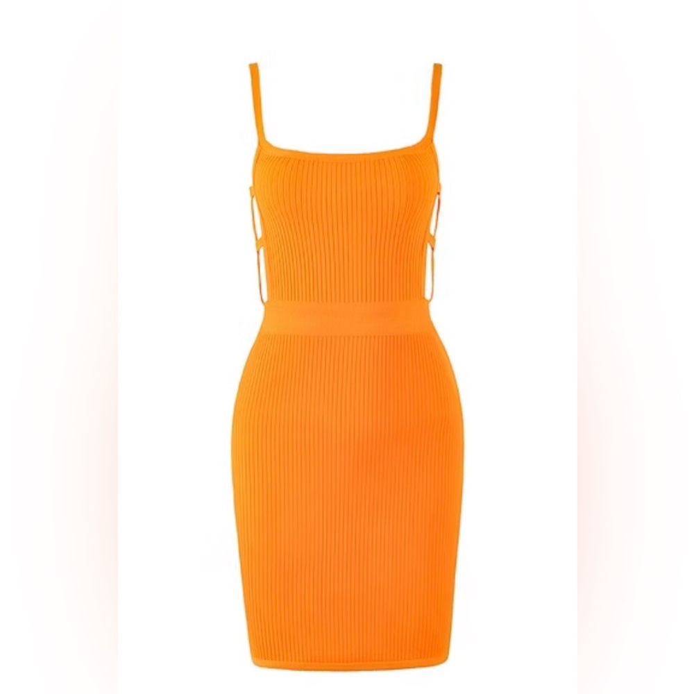 Tiger Mist Vibrant Orange Midi Dress